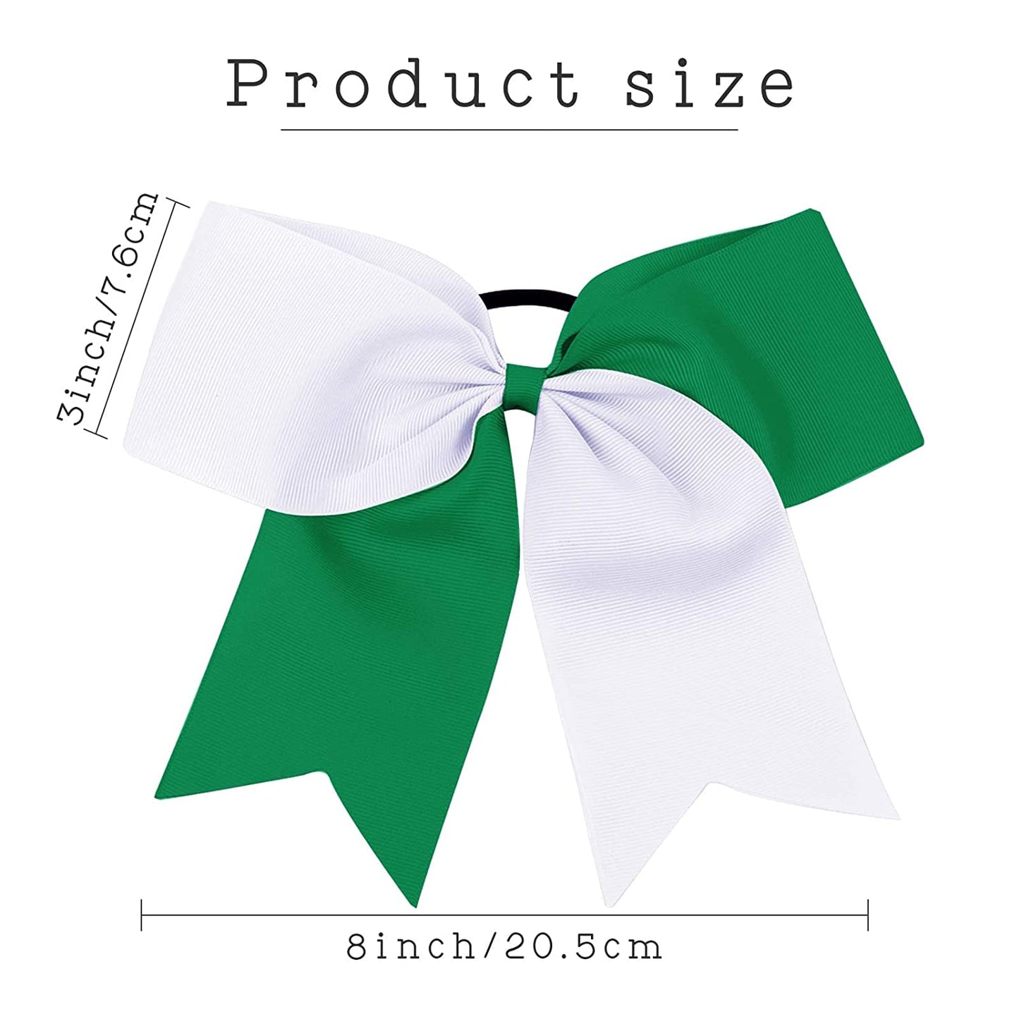 Airline Park Academy White and Green Hair Bow with Logo