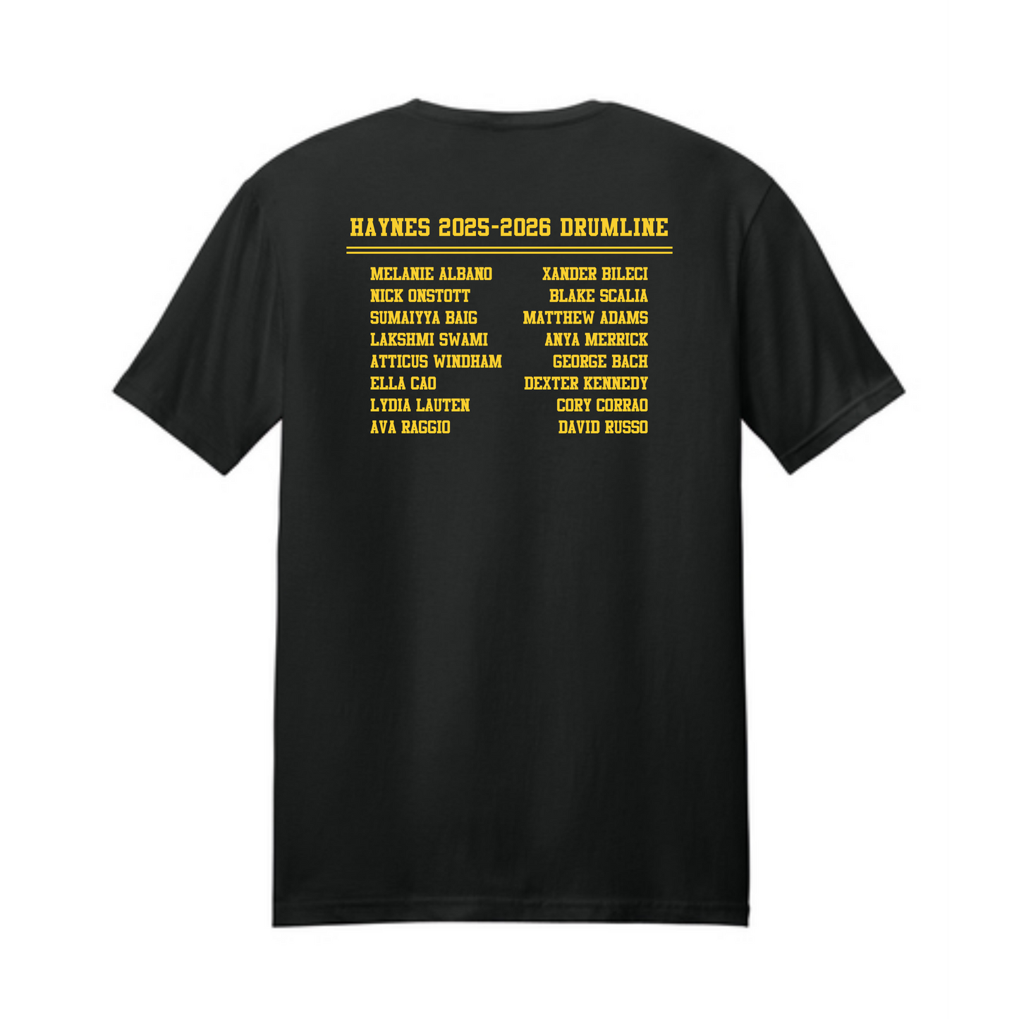 Haynes Academy Band Drumline Black Tshirt